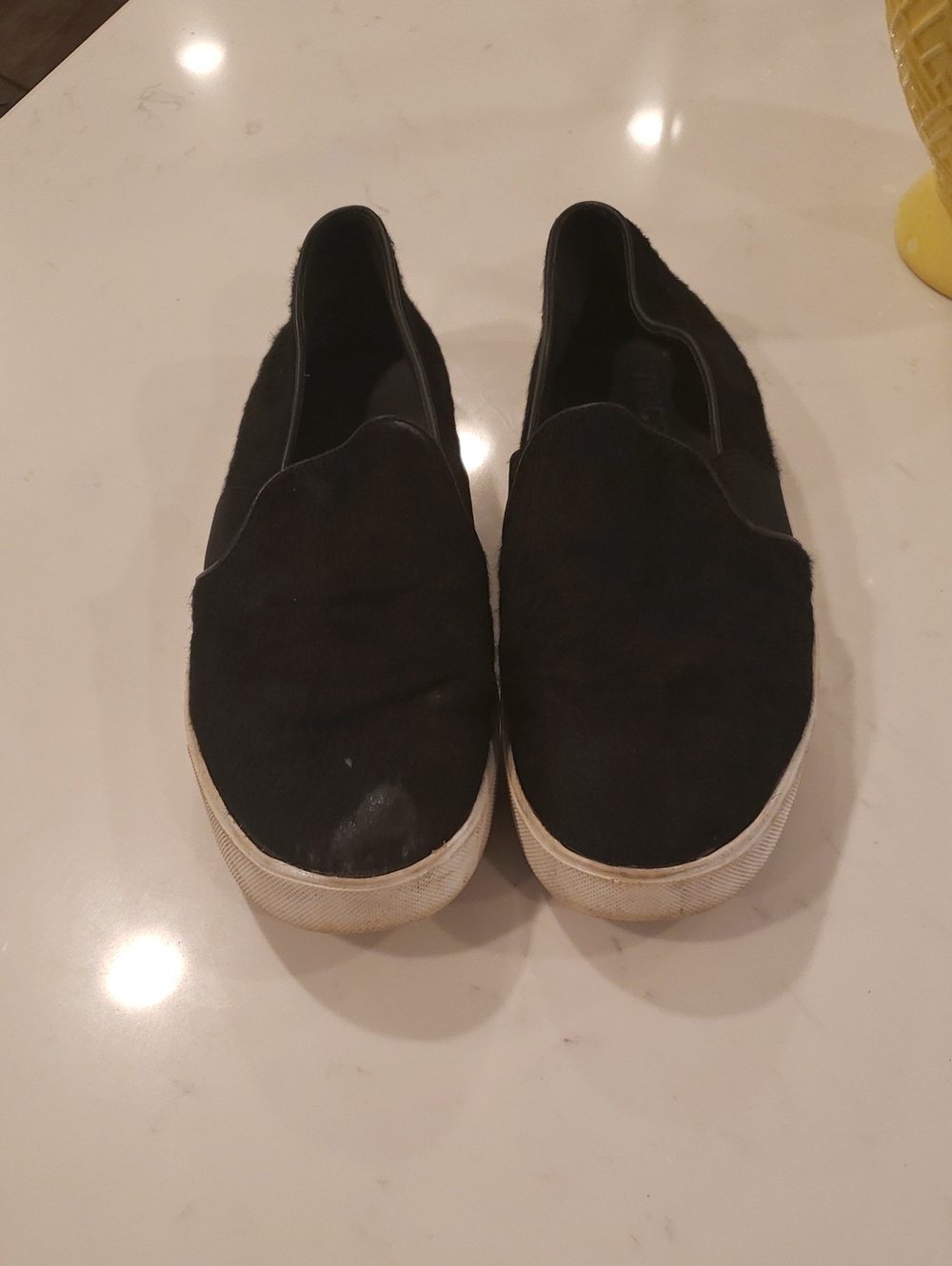 Vince Black Ponyhair Slip-On Women's Flats